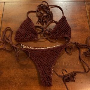 Burgundy Crochet Acacia Set